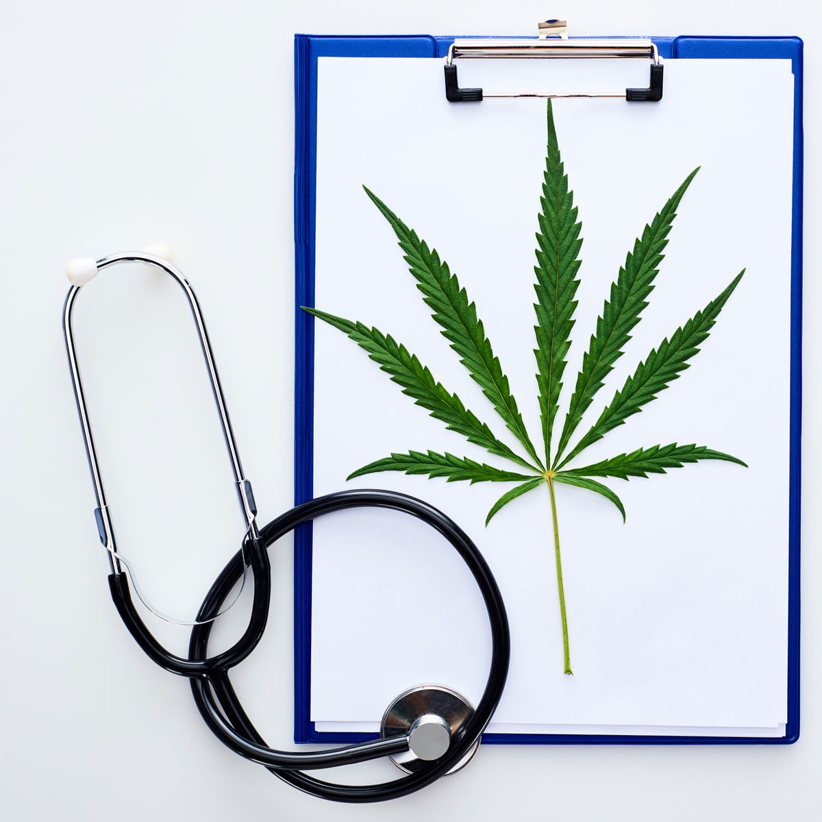 Clipboard with a stethoscope